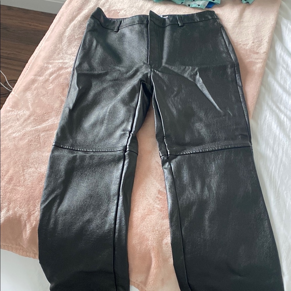 Princess Polly Black Faux Leather Trousers